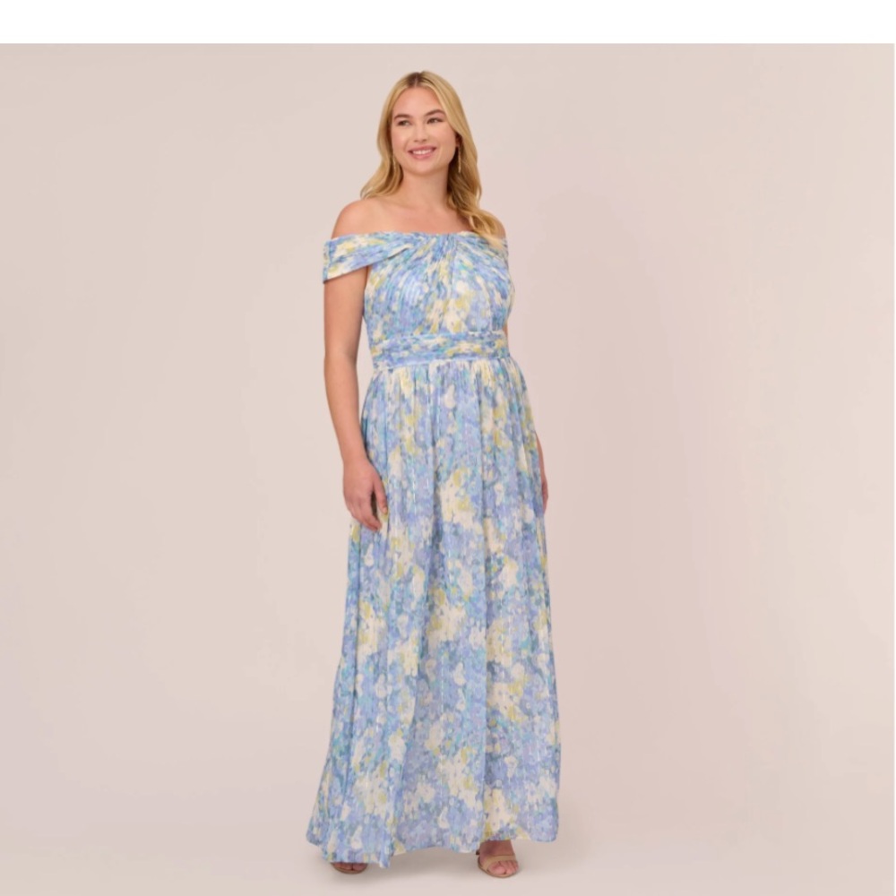 Adrianna Papell 24W formal maxi dress